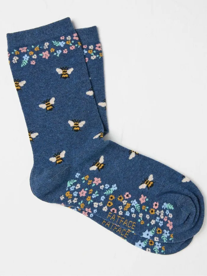 Fat Face Socks and Tights Blue Bee Socks 1 Pack Size 47 8211 Women