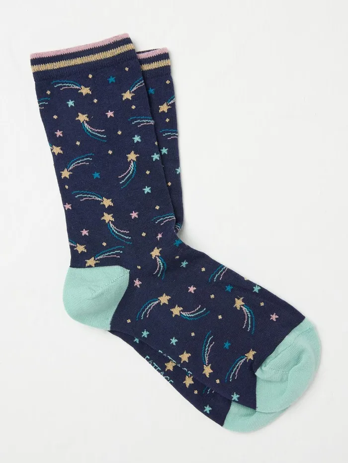 Fat Face Socks and Tights Blue Navy Shooting Star Socks 1 Pack 8211 Women