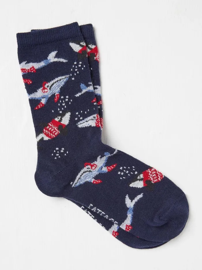 Fat Face Socks Blue Shelter Wilson The Whale Socks 1 Pack 8211 Kids