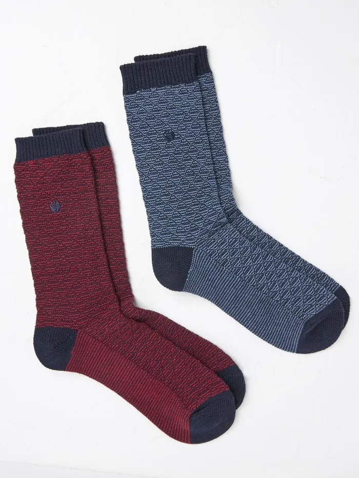 Fat Face Socks Nathan Red Geo Socks 2 Pack 8211 Men