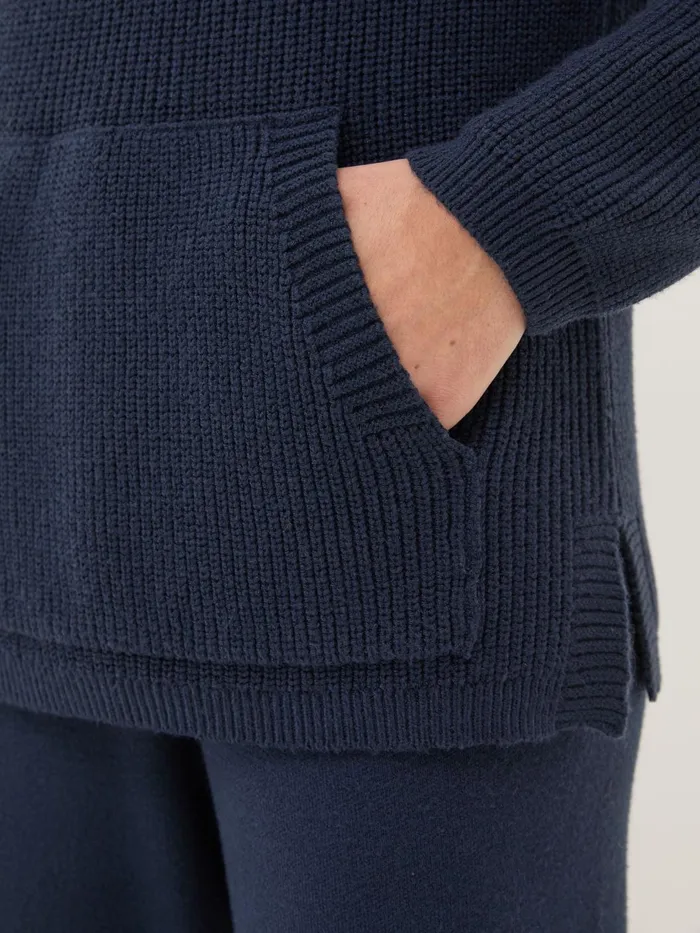 Fat Face Sweatshirts and Hoodies Blue Navy Knitted Hoodie 8211 Women