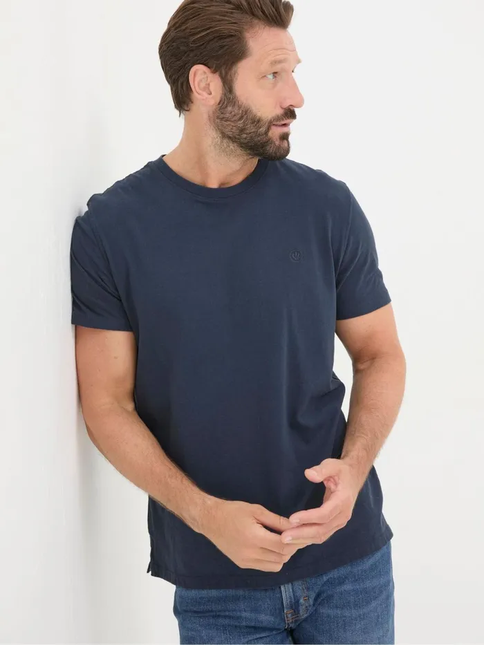 Fat Face TShirts Lulworth Navy Blue 100 Cotton Organic Crew TShirt 8211 Men