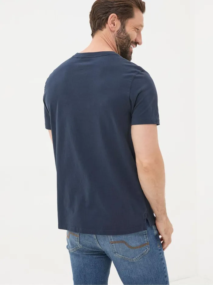 Fat Face TShirts Lulworth Navy Blue 100 Cotton Organic Crew TShirt 8211 Men