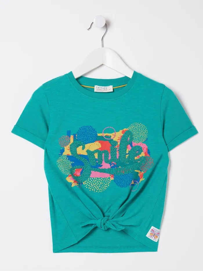 Fat Face Tops and TShirts Blue Smile Graphic TShirt 8211 Kids