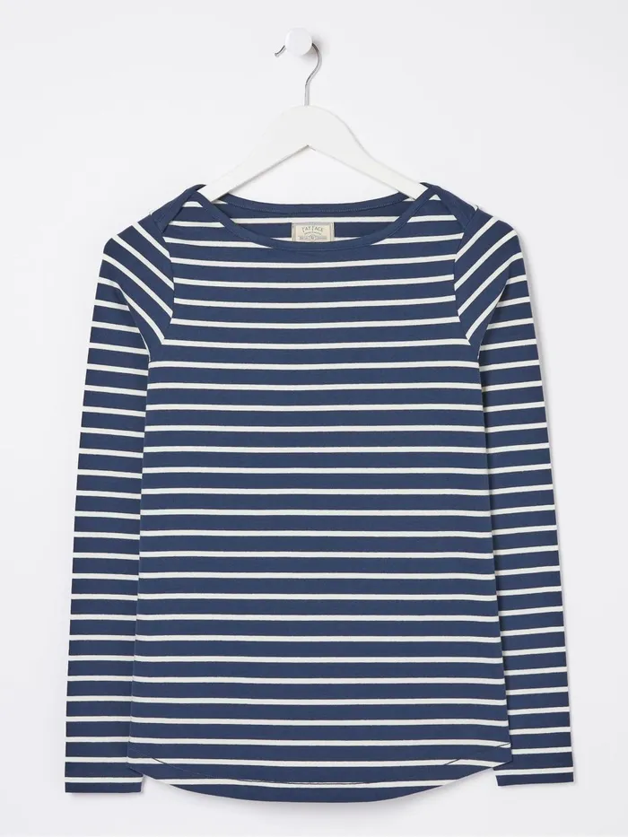 Fat Face Tops and TShirts Breton Dark Blue TShirt 8211 Women