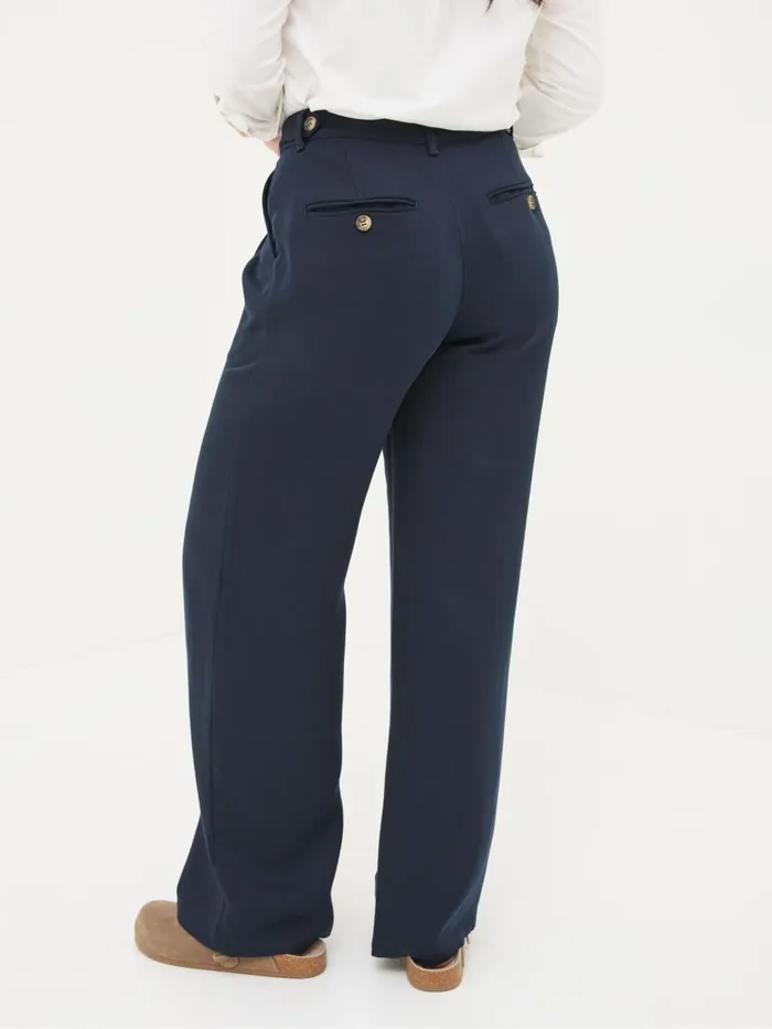 Fat Face Trousers and Leggings Navy Ginger Wide Leg Drape Trousers 8211 Women
