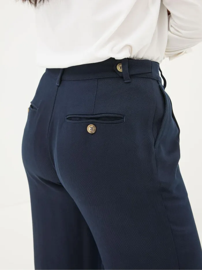 Fat Face Trousers and Leggings Navy Ginger Wide Leg Drape Trousers 8211 Women
