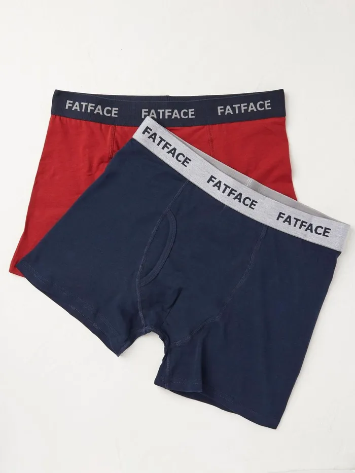 Fat Face Underwear Red Plain Boxers 2 Pack 8211 Men