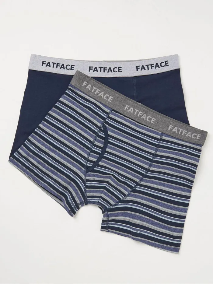 Fat Face Underwear West Blue Bay Stripe Boxers 2 Pack 8211 Men
