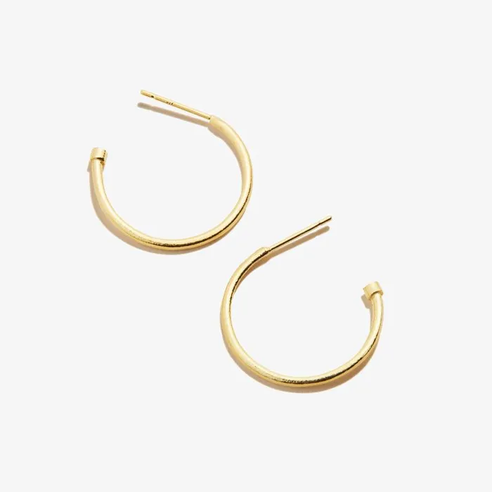 Fine Jewelry Women Alex And Ani Medium Hoop Earrings 14kt Rose Gold Over Sterling Silver