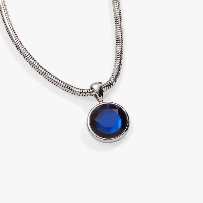 Fine Jewelry Women Alex And Ani Sapphire Crystal Necklace Stainless Steel Silver