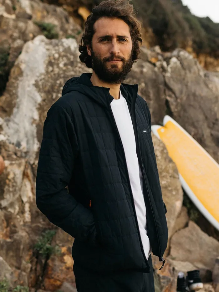 Finisterre Jackets and Coats Men Firecrest Hooded Jacket Black