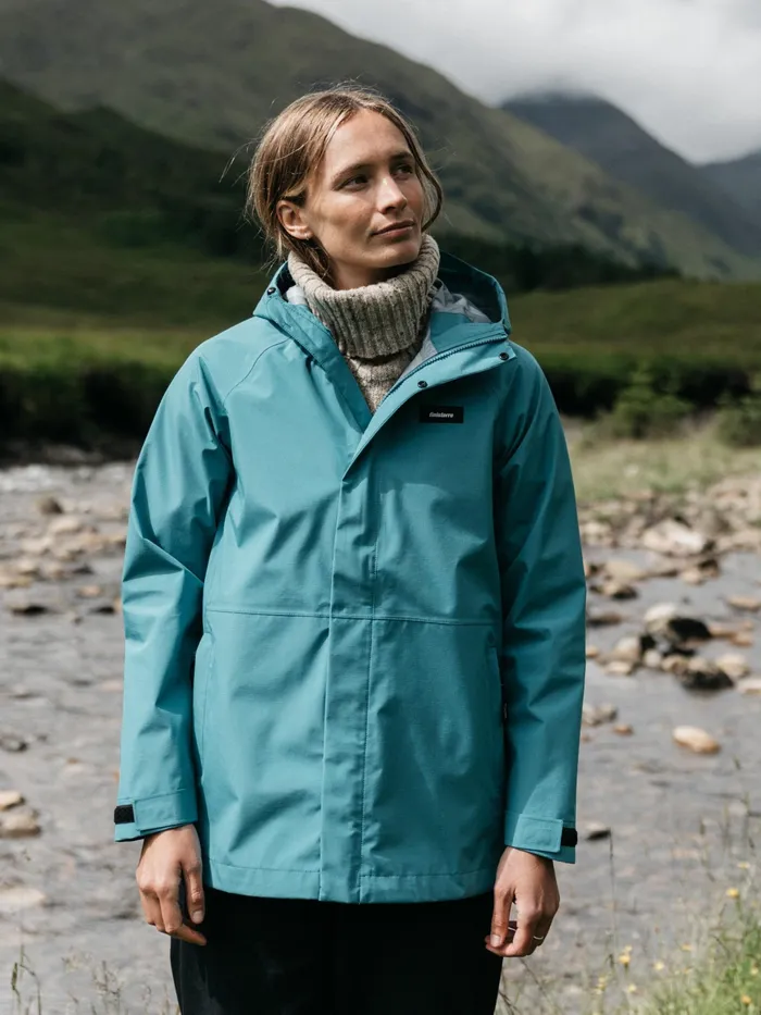 Finisterre Jackets and Coats Women Skybird Waterproof Jacket Ocean Storm