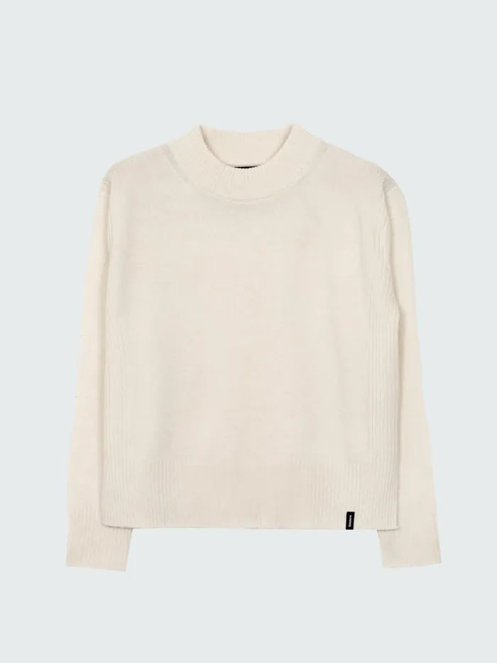 Finisterre Knitwear Women Cavan Ribbed Knit Sweater Ecru
