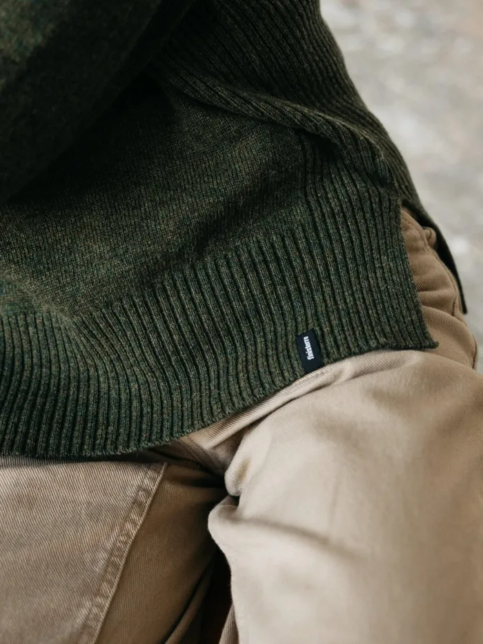 Finisterre Knitwear Women Cavan Ribbed Knit Sweater Olive