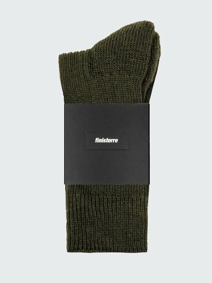 Finisterre Socks MenWomen Ribbed Sock Khaki