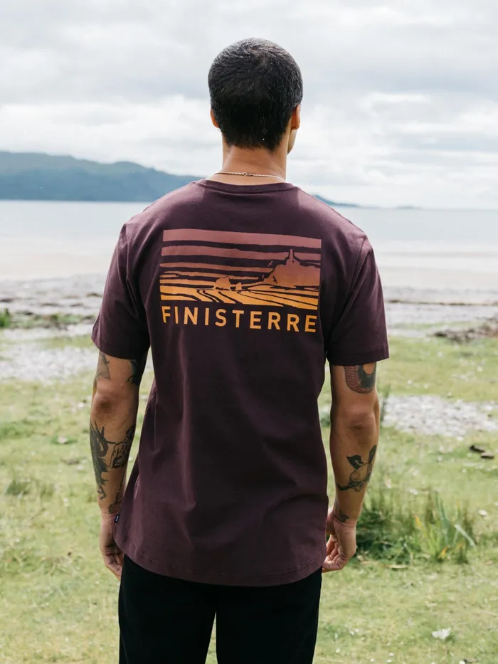 Finisterre TShirts Men Cape TShirt Black Cherry