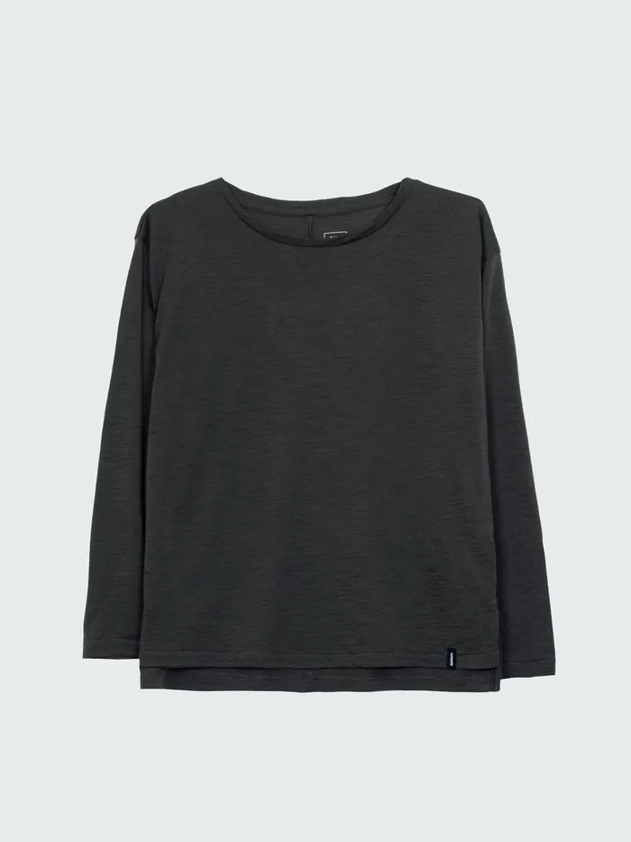 Finisterre Tops and TShirts Women Seeker Merino Long Sleeve TShirt Raven Black