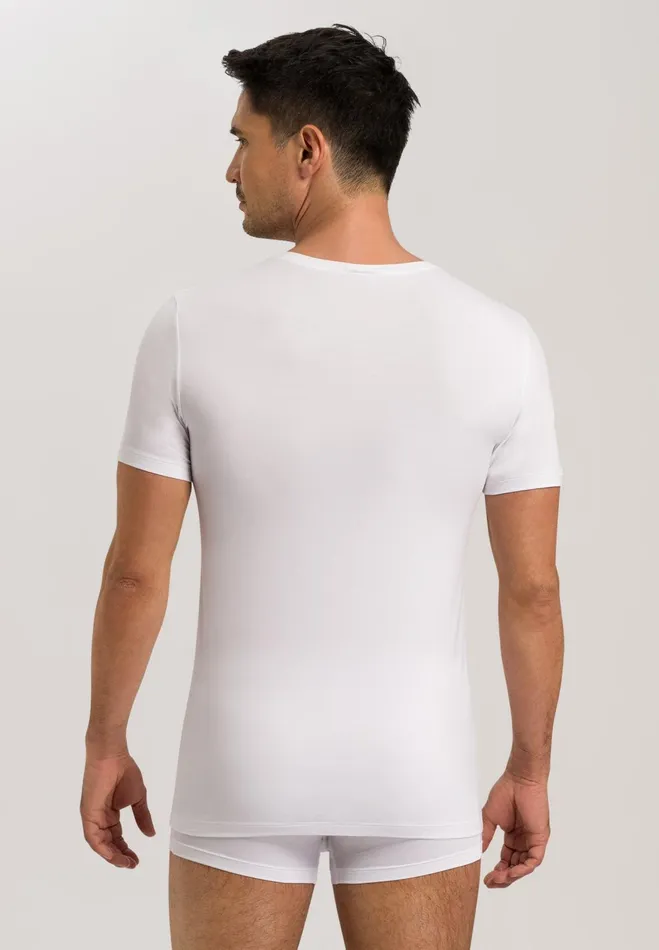 Fitted VNeck Cotton TShirt White Men HANRO Tops and Tees