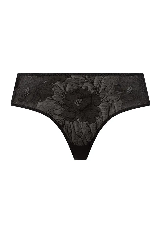 Floral HiCut Brief Black Beauty Women HANRO High Cut Briefs