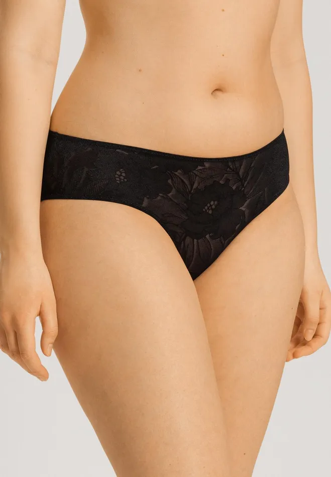 Floral HiCut Brief Black Beauty Women HANRO High Cut Briefs