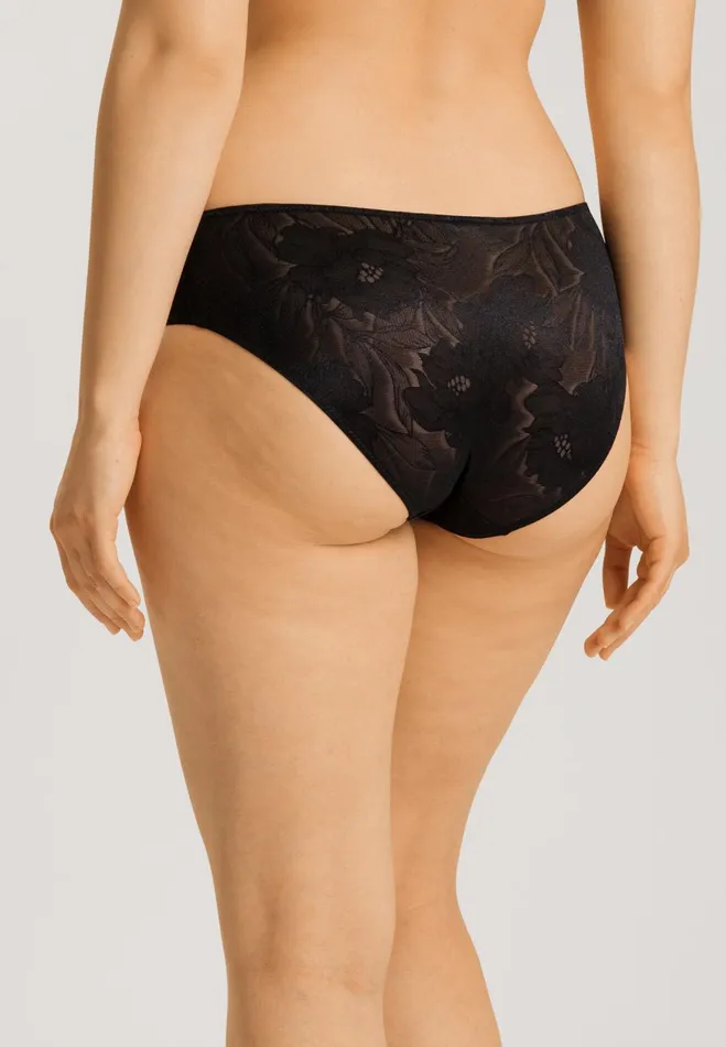 Floral HiCut Brief Black Beauty Women HANRO High Cut Briefs