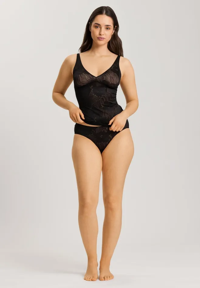 Floral HiCut Brief Black Beauty Women HANRO High Cut Briefs