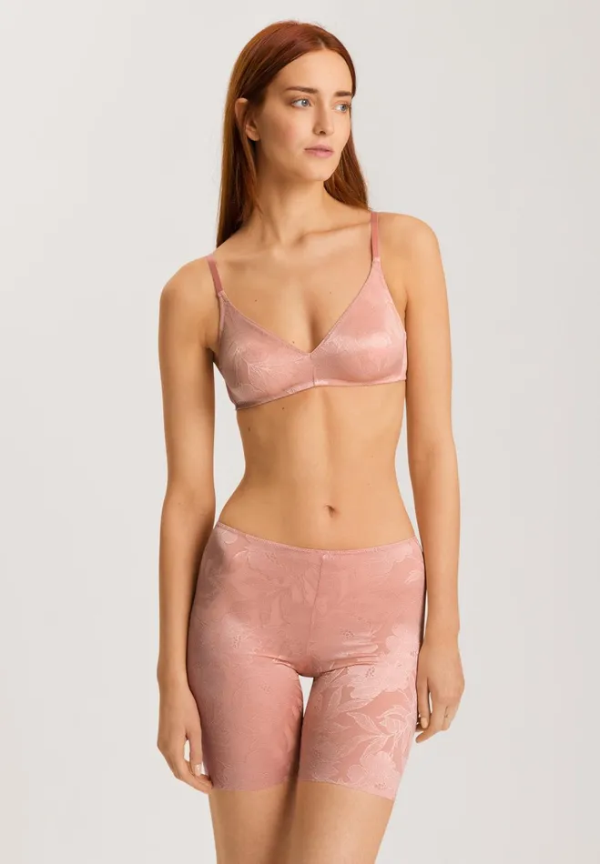 Floral Soft Cup Bra Mocha Powder Women HANRO Wireless Bras