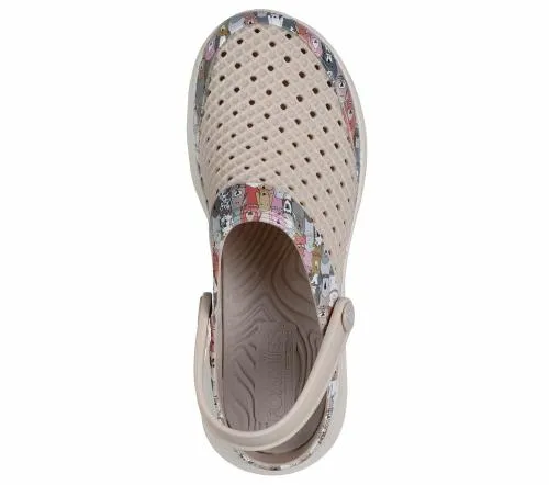 Foamies GO WALK 7 8211 Puppy Party Taupe Multi Women SKECHERS Sandals