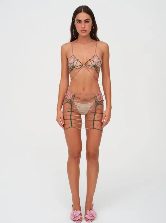 For Love and Lemons Bottoms Tulip Rhinestone Skirt Pink 8211 Women For Love and Lemons Bottoms Tulip Rhinestone Skirt Pink 8211 Women