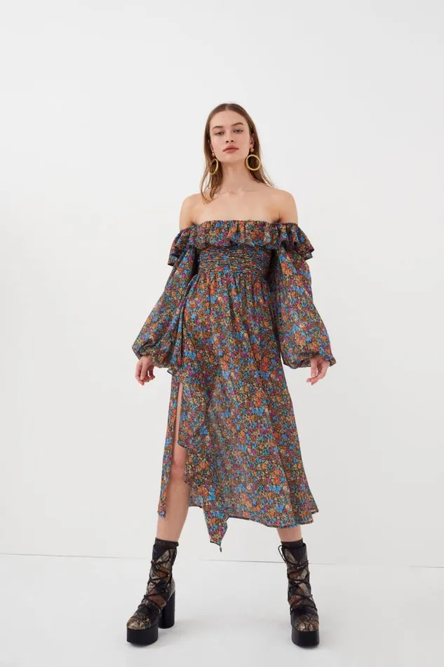 For Love and Lemons Dresses Brittany Midi Dress Blue 8211 Women For Love and Lemons Dresses Brittany Midi Dress Blue 8211 Women