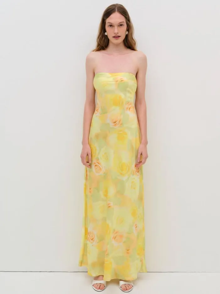 For Love and Lemons Dresses Carla Strapless Maxi Dress Yellow 8211 Women