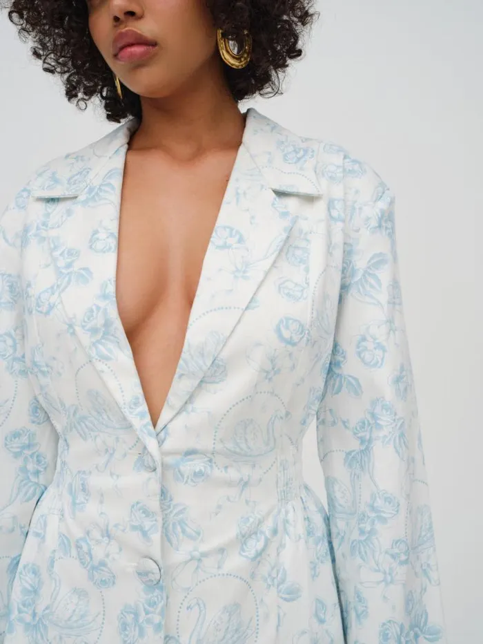 For Love and Lemons Dresses Chantal Blazer Dress Blue 8211 Women For Love and Lemons Dresses Chantal Blazer Dress Blue 8211 Women