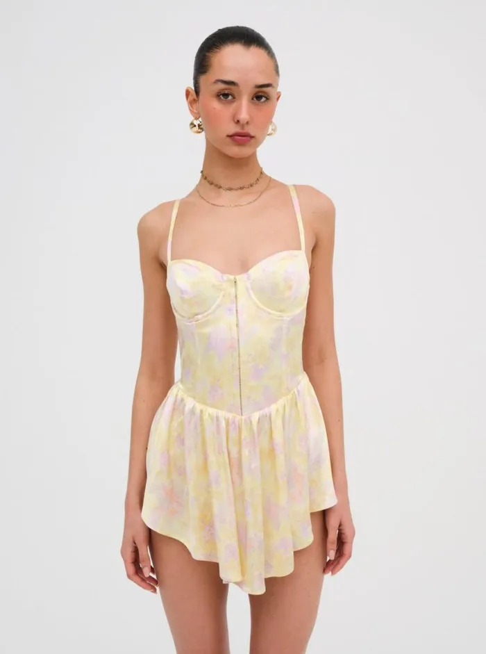 For Love and Lemons Dresses Charlene Mini Dress Yellow 8211 Women