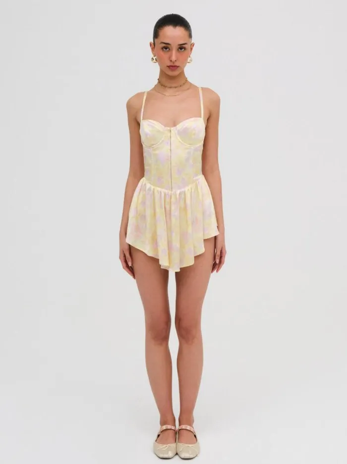 For Love and Lemons Dresses Charlene Mini Dress Yellow 8211 Women