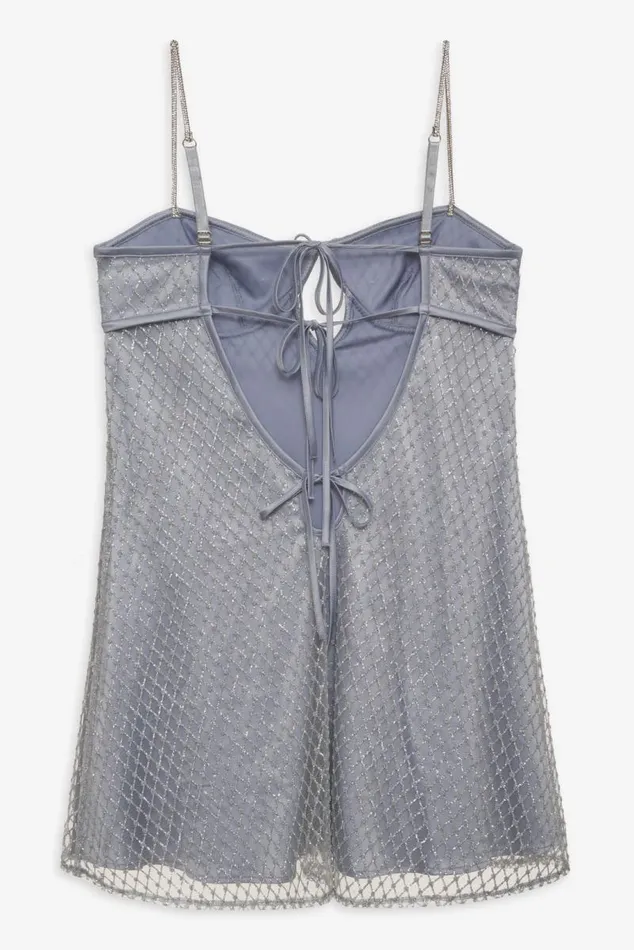 For Love and Lemons Dresses Glitter Slip Dress Silver 8211 Women