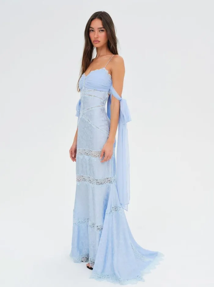 For Love and Lemons Dresses Rita Lace Gown Blue 8211 Women