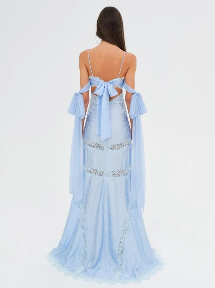 For Love and Lemons Dresses Rita Lace Gown Blue 8211 Women