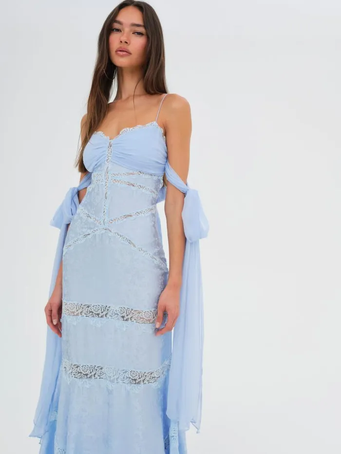 For Love and Lemons Dresses Rita Lace Gown Blue 8211 Women