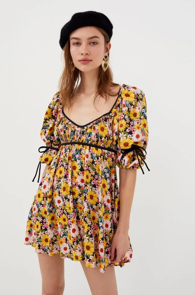 For Love and Lemons Dresses Sylvia Mini Dress Yellow 8211 Women