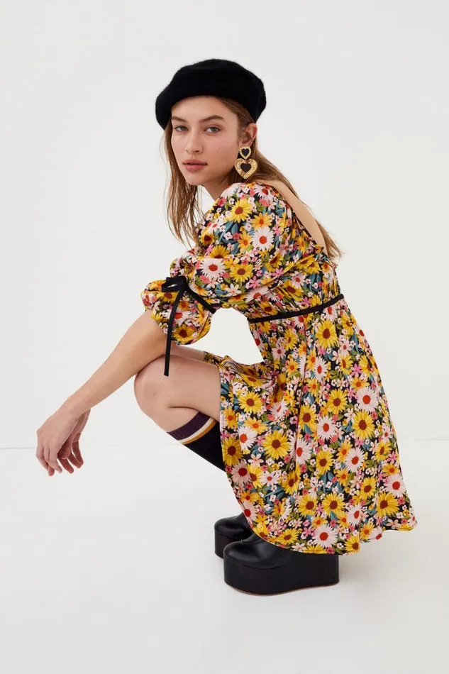 For Love and Lemons Dresses Sylvia Mini Dress Yellow 8211 Women