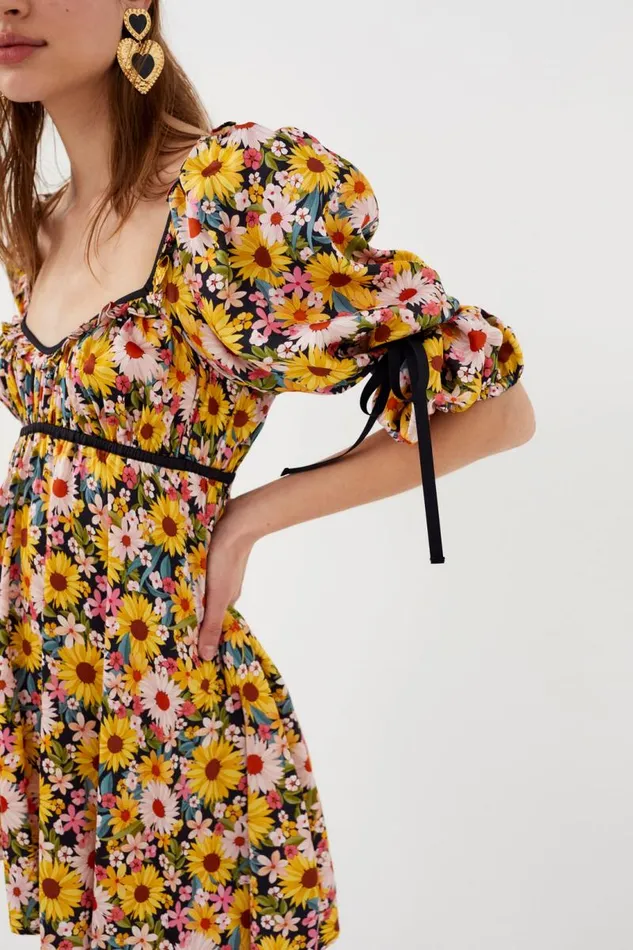 For Love and Lemons Dresses Sylvia Mini Dress Yellow 8211 Women