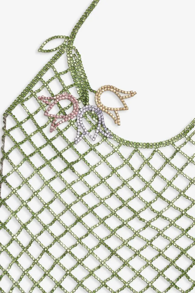 For Love and Lemons Dresses Tulip Grid Rhinestone Dress Green 8211 Women For Love and Lemons Dresses Tulip Grid Rhinestone Dress Green 8211 Women