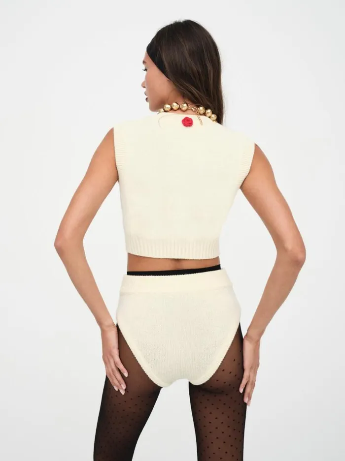 For Love and Lemons Knitwear Ellie Knit Panty White 8211 Women