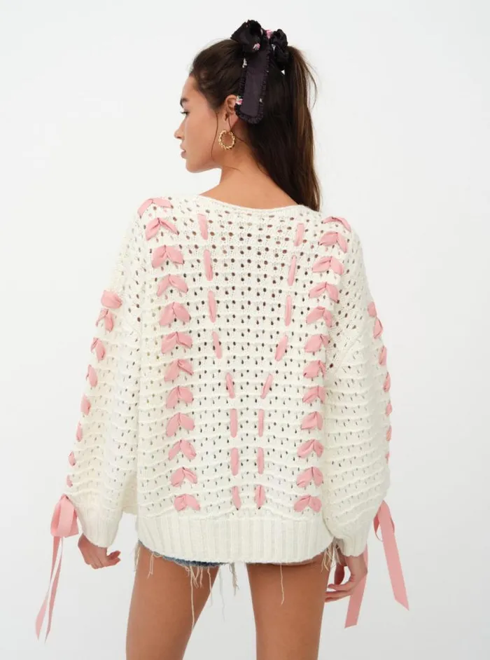 For Love and Lemons Knitwear Laurel Oversized Sweater Ivory 8211 Women For Love and Lemons Knitwear Laurel Oversized Sweater Ivory 8211 Women