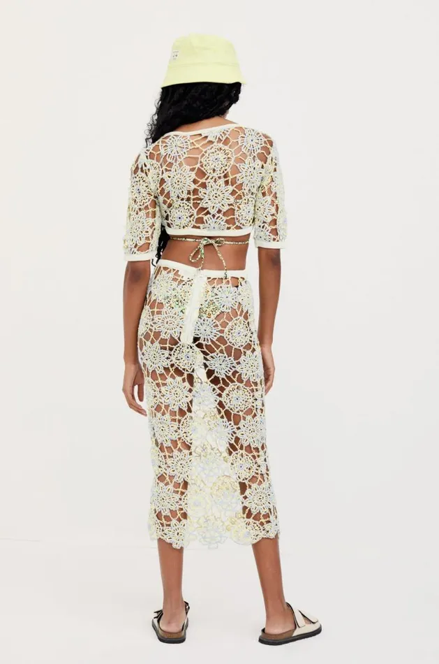 For Love and Lemons Knitwear Sofia Crop Top Light Blue 8211 Women