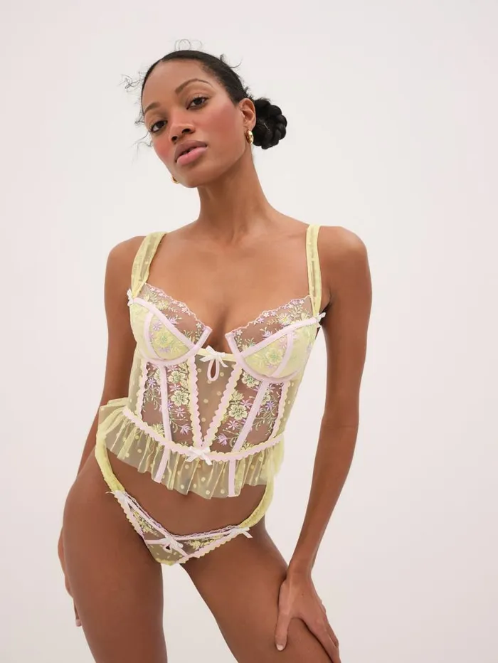 For Love and Lemons Lingerie Buttercup Bunches Bustier Yellow 8211 Women