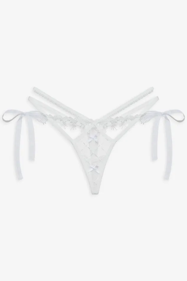 For Love and Lemons Lingerie Fiorella Thong Panty White 8211 Women