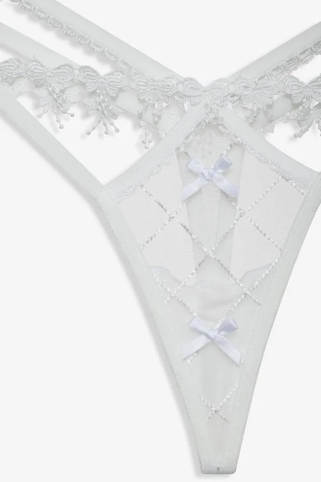 For Love and Lemons Lingerie Fiorella Thong Panty White 8211 Women