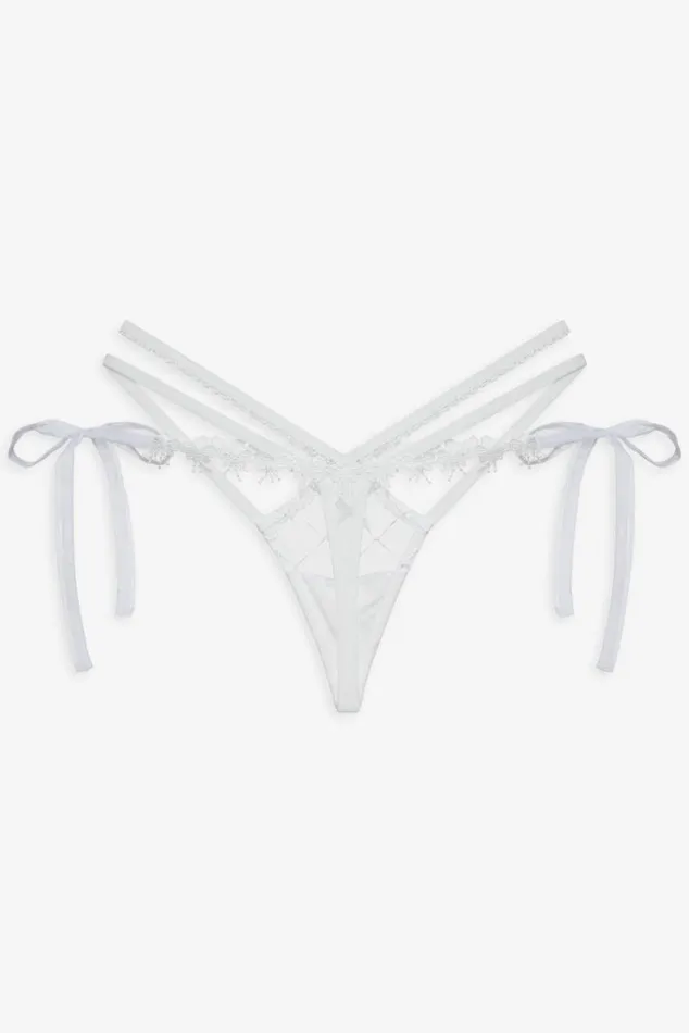 For Love and Lemons Lingerie Fiorella Thong Panty White 8211 Women